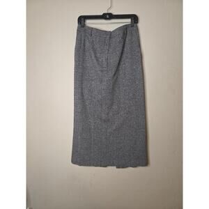 VTG David Hollis Gray Tweed Wool Blend Midi Pencil Skirt Career Office Retro 14